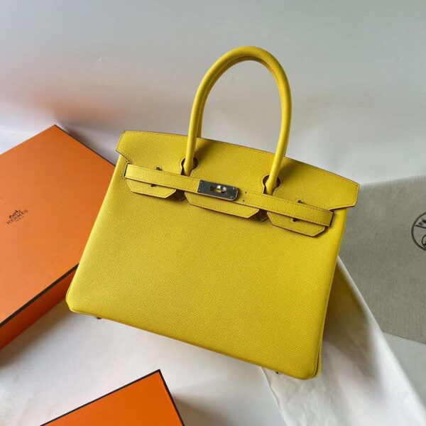 mmexport1701273194209-1 DDMode Bags Birkin Epsom 9O Naples yellow Silver Hardware 30cm Full Handmade Phw