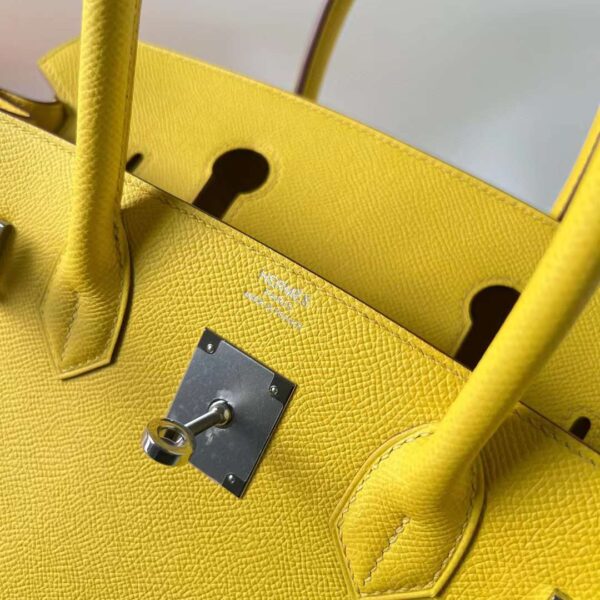 mmexport1701273202584 DDMode Bags Birkin Epsom 9O Naples yellow Silver Hardware 30cm Full Handmade Phw