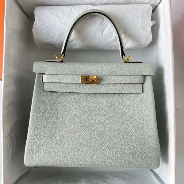 mmexport1701827152818 DDMode Kelly Togo 0W Crystal grey Gold Hardware 25cm Full Handmade Ghw