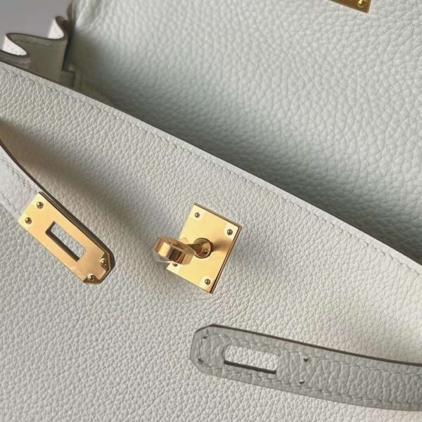 mmexport1701827191197 DDMode Kelly Togo T0 Mushroom white Gold Hardware 25cm Full Handmade Ghw