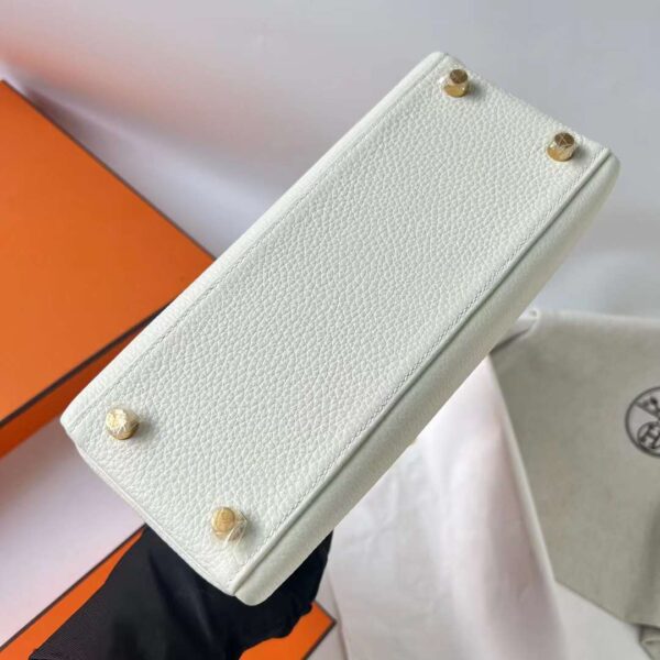 mmexport1701827194733 DDMode Kelly Togo T0 Mushroom white Gold Hardware 25cm Full Handmade Ghw