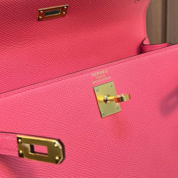 mmexport1702397895617 DDMode Kelly Epsom 8W New lipstick pink Gold Hardware 25cm Full Handmade Ghw