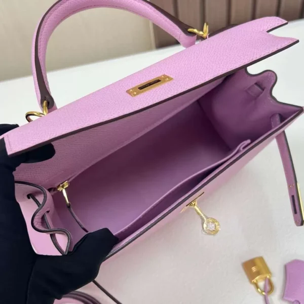 mmexport1702397935867-jpg DDMode Kelly Epsom X9 mallow purple Gold Hardware 25cm Full Handmade Ghw