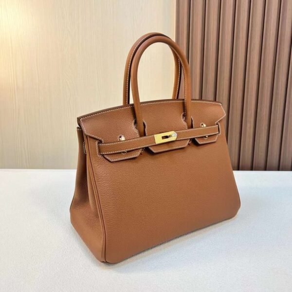 mmexport1703411663543 DDMode RepLadies Birkin Togo Ck37 Golden Brown Gold Hardware 30cm Full Handmade Ghw