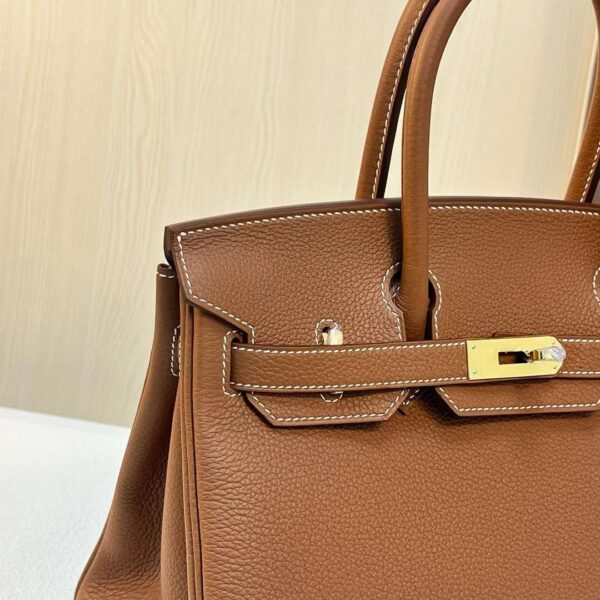 mmexport1703411664889 DDMode RepLadies Birkin Togo Ck37 Golden Brown Gold Hardware 30cm Full Handmade Ghw