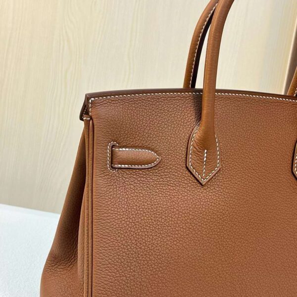 mmexport1703411668999 DDMode RepLadies Birkin Togo Ck37 Golden Brown Gold Hardware 30cm Full Handmade Ghw