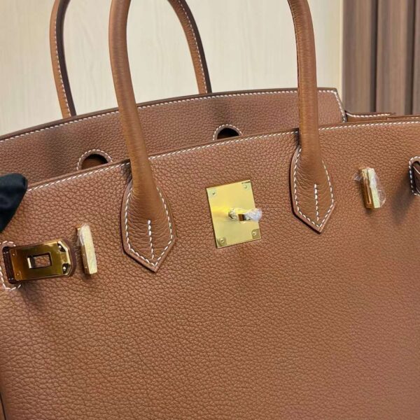 mmexport1703411670473 DDMode RepLadies Birkin Togo Ck37 Golden Brown Gold Hardware 30cm Full Handmade Ghw