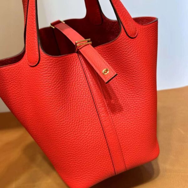 mmexport17057183893021 DDMode Yupoo Picotin Clemence S3 Bright Red Gold Hardware 18cm Full Handmade Ghw