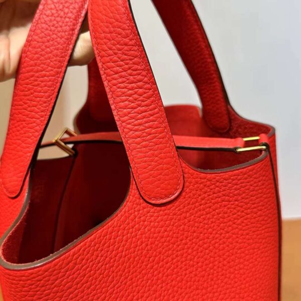 mmexport17057183923581 DDMode Yupoo Picotin Clemence S3 Bright Red Gold Hardware 18cm Full Handmade Ghw
