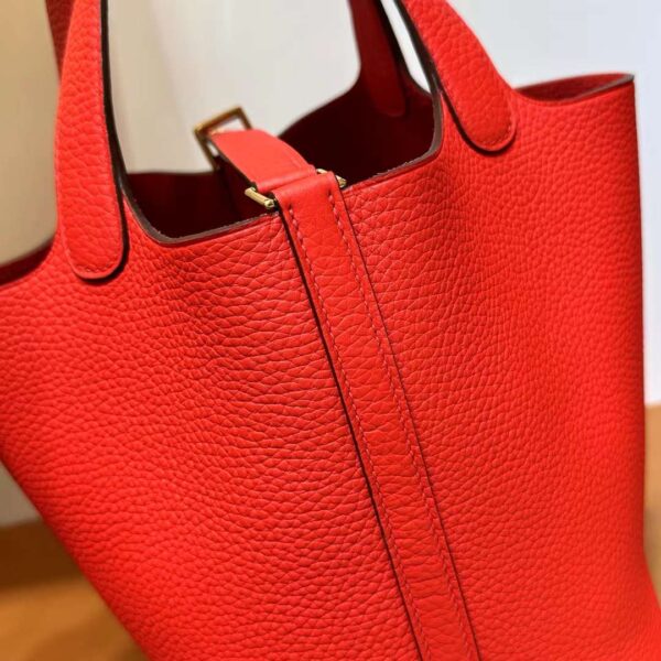 mmexport17057183971481 DDMode Yupoo Picotin Clemence S3 Bright Red Gold Hardware 18cm Full Handmade Ghw