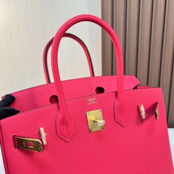 mmexport1708098975309 DDMode Bags Birkin Epsom I6 Rose Pink Gold Hardware 30cm Full Handmade Ghw