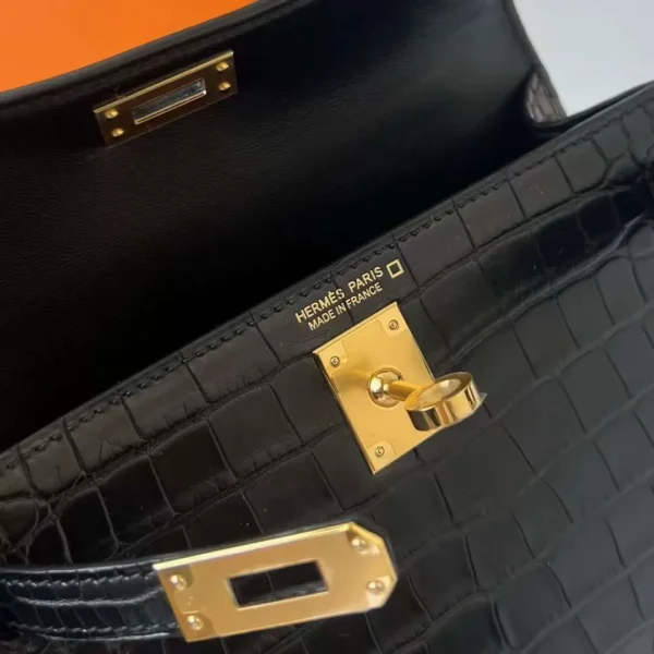 mmexport1708161442828-jpg DDMode Mini Kelly Matte Alligator Ck89 Black Gold Hardware 19cm Full Handmade Ghw