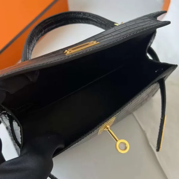mmexport1708161444544-jpg DDMode Mini Kelly Matte Alligator Ck89 Black Gold Hardware 19cm Full Handmade Ghw