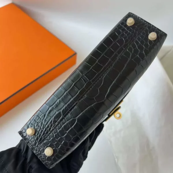 mmexport1708161446165-jpg DDMode Mini Kelly Matte Alligator Ck89 Black Gold Hardware 19cm Full Handmade Ghw