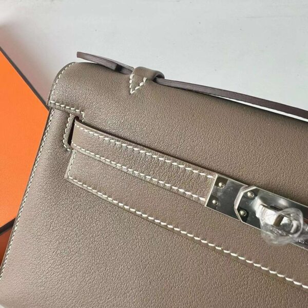mmexport1710065135216 DDMode Reddit Kelly Pochette Swift Ck18 Etoupe Grey Silver Hardware 22cm Full Handmade Phw