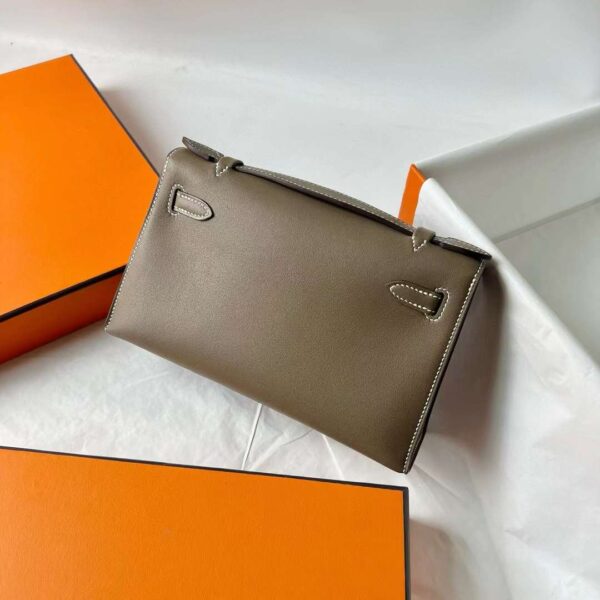mmexport1710065137955 DDMode Reddit Kelly Pochette Swift Ck18 Etoupe Grey Silver Hardware 22cm Full Handmade Phw