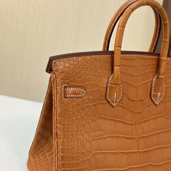 mmexport1710749726296-jpg DDMode Bags Brikin Matte Alligator Ck37 Golden Brown Silver Hardware 25cm Full Handmade Phw