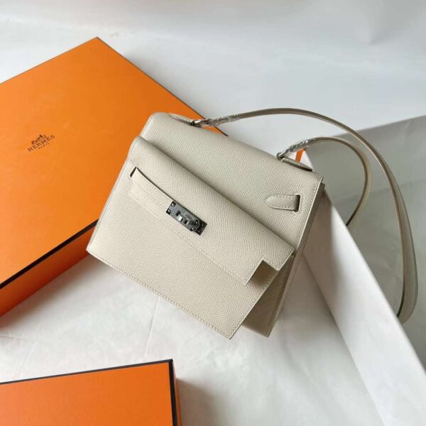 mmexport17113327687282-1 DDMode Kelly Desordre Epsom Ck10 Creamy White Silver Hardware 20cm Full Handmade Phw