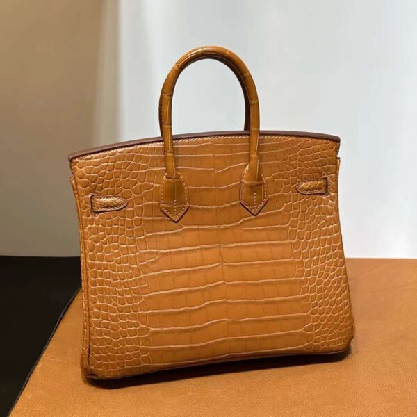 mmexport1711612163714 DDMode Bags Birkin Matte Alligator Ck37 Golden Brown Gold Hardware 25cm Full Handmade Ghw