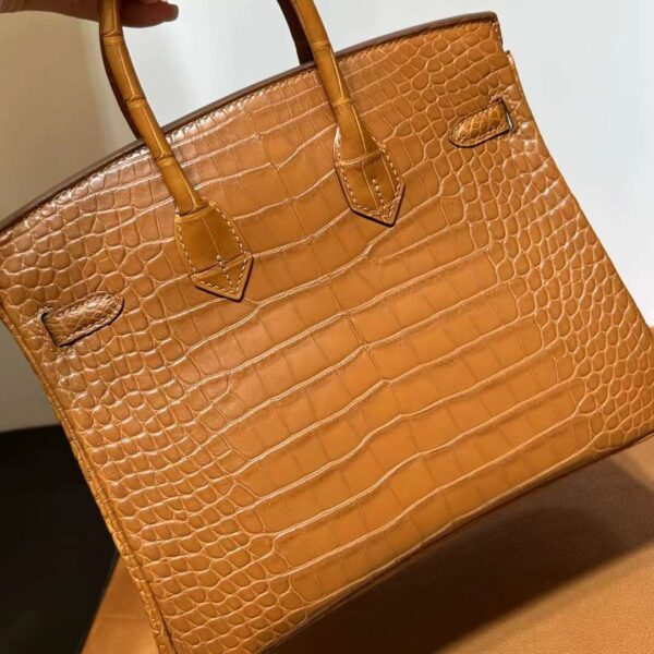 mmexport1711612165461 DDMode Bags Birkin Matte Alligator Ck37 Golden Brown Gold Hardware 25cm Full Handmade Ghw
