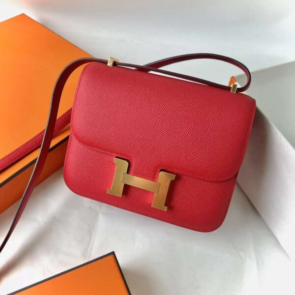 mmexport1712366178965-1 DDMode Constance Epsom Q5 Bright Red Gold Hardware 18cm Full Handmade Ghw