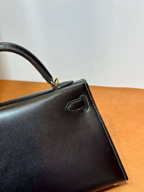 mmexport1712370658835 DDMode Mini Kelly Box Leather CK89 Black Gold Hardware 19cm Full Handmade Ghw