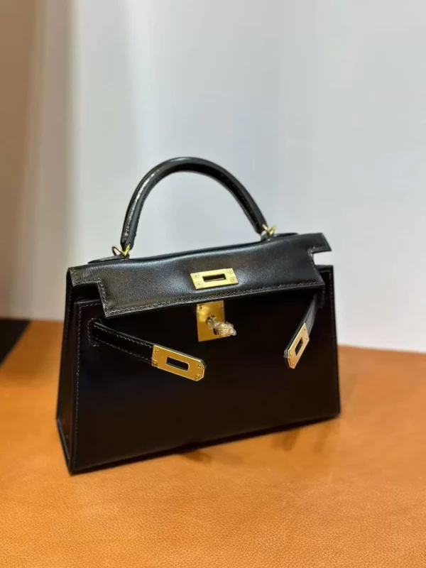 mmexport1712370662981-jpg DDMode Mini Kelly Box Leather CK89 Black Gold Hardware 19cm Full Handmade Ghw
