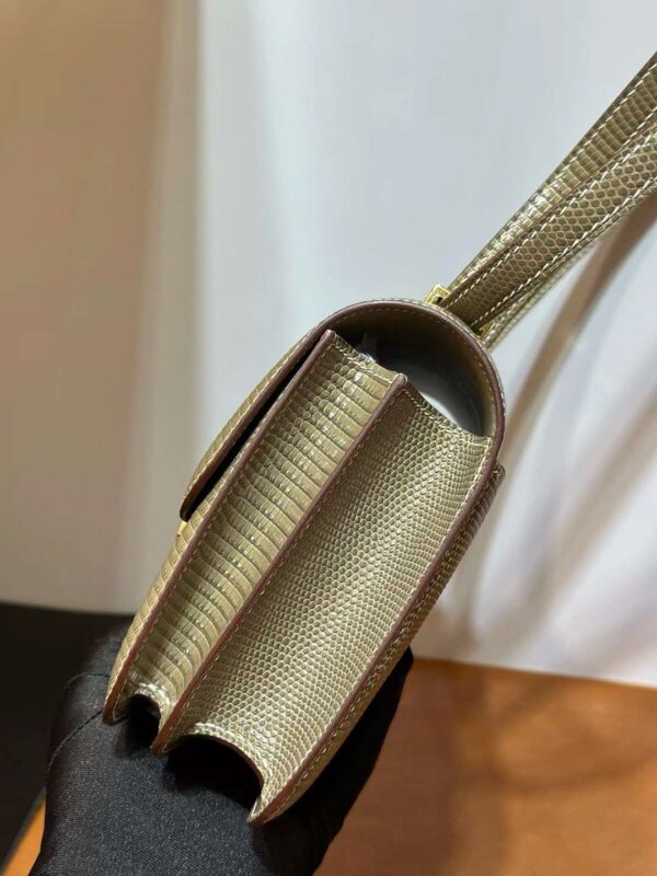mmexport1712652389491 DDMode Yupoo Constance Shiny Lizard Ck17 Hemp grey Gold Hardware 18cm Full Handmade Ghw
