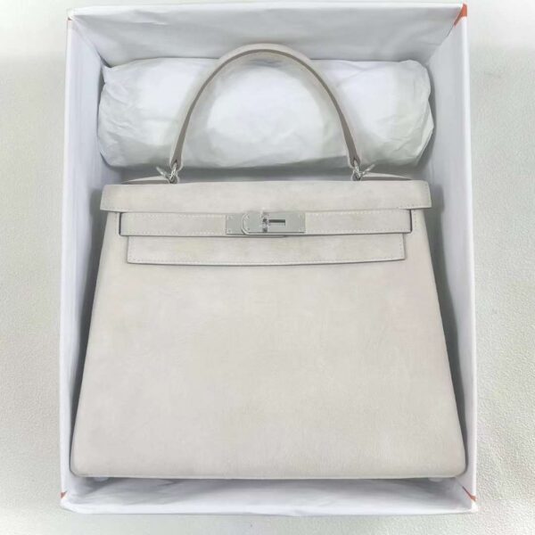 mmexport1713327046357 DDMode Yupoo Kelly Suede Ck10 Creamy White 28cm Siver Hardware Full Handmade Phw