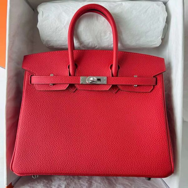 mmexport1714031093798 DDMode Birkin Togo S3 New Bright Red Silver Hardware 25cm Full Handmade Phw