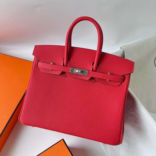mmexport1714031095424-1 DDMode Birkin Togo S3 New Bright Red Silver Hardware 25cm Full Handmade Phw