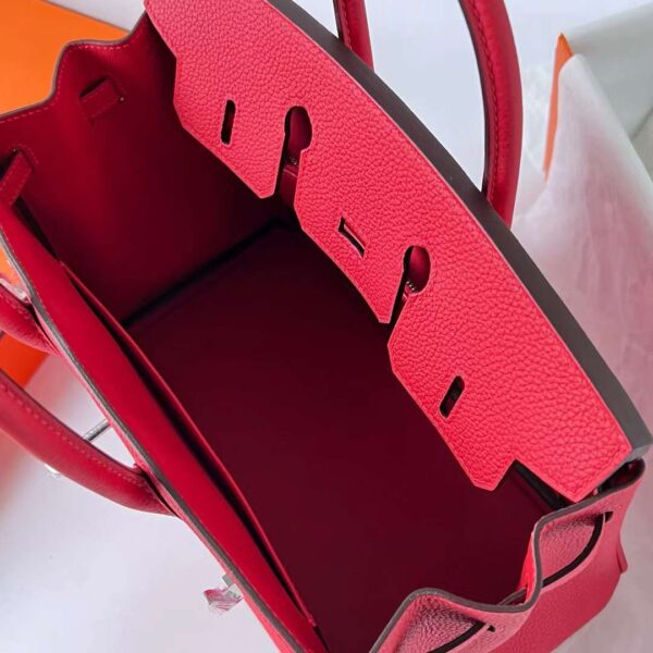 mmexport1714031102959 DDMode Birkin Togo S3 New Bright Red Silver Hardware 25cm Full Handmade Phw