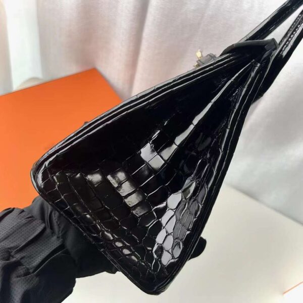 mmexport1714031736612 DDMode Birkin shiny Niloticus crocodile Ck89 Black Gold Hardware 25cm Full Handmade Ghw