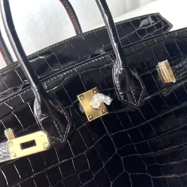 mmexport1714031741237 DDMode Birkin shiny Niloticus crocodile Ck89 Black Gold Hardware 25cm Full Handmade Ghw
