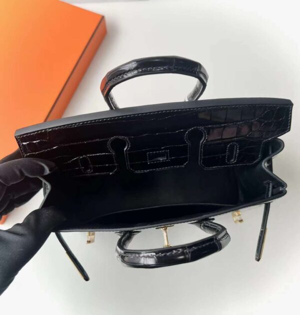 mmexport1714031743505 DDMode Birkin shiny Niloticus crocodile Ck89 Black Gold Hardware 25cm Full Handmade Ghw
