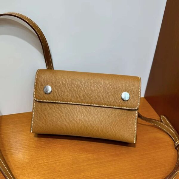 mmexport1714903269659-1 DDMode Hermesnap Wallet Epsom Ck37 Golden Brown Silver Hardware 18cm Full Handmade Phw