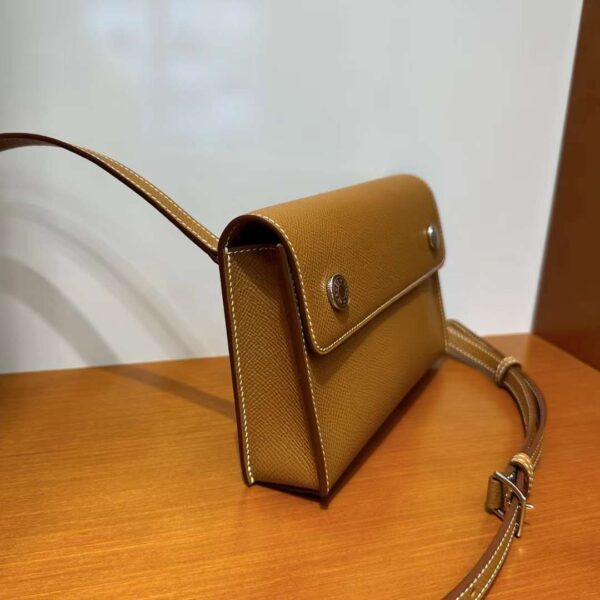 mmexport1714903272463 DDMode Hermesnap Wallet Epsom Ck37 Golden Brown Silver Hardware 18cm Full Handmade Phw