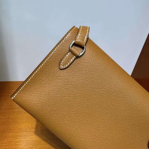 mmexport1714903275394 DDMode Hermesnap Wallet Epsom Ck37 Golden Brown Silver Hardware 18cm Full Handmade Phw