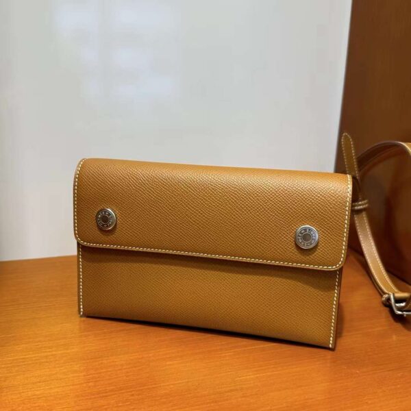 mmexport1714903282168 DDMode Hermesnap Wallet Epsom Ck37 Golden Brown Silver Hardware 18cm Full Handmade Phw