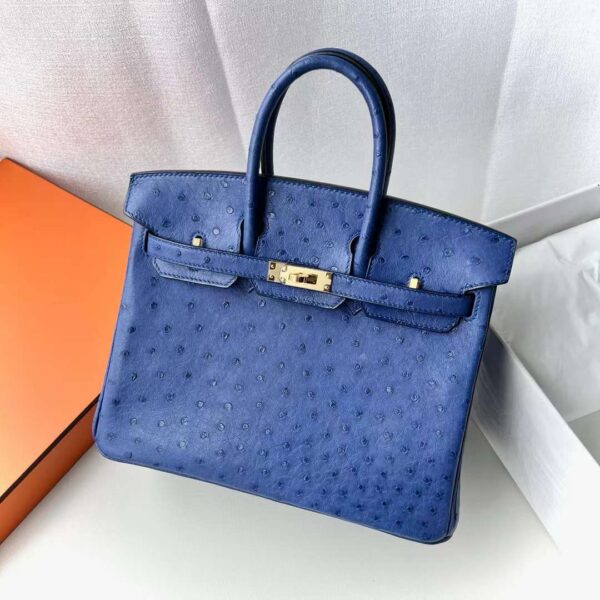 mmexport1715050948807-1 DDMode Reviews Birkin Ostrich I7 Glazed blue Gold Hardware 25cm Full Handmade Ghw
