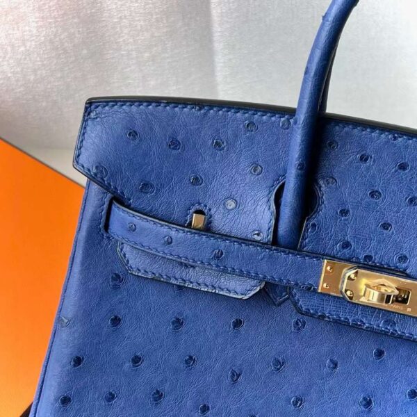 mmexport1715050950226 DDMode Reviews Birkin Ostrich I7 Glazed blue Gold Hardware 25cm Full Handmade Ghw