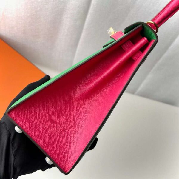 mmexport1715680042463 DDMode Kelly Epsom 1L Bright Green & 0D Rose Pink Gold Hardware 25cm Full Handmade Ghw