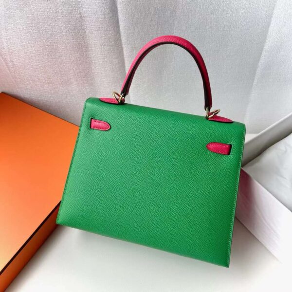mmexport1715680043936 DDMode Kelly Epsom 1L Bright Green & 0D Rose Pink Gold Hardware 25cm Full Handmade Ghw