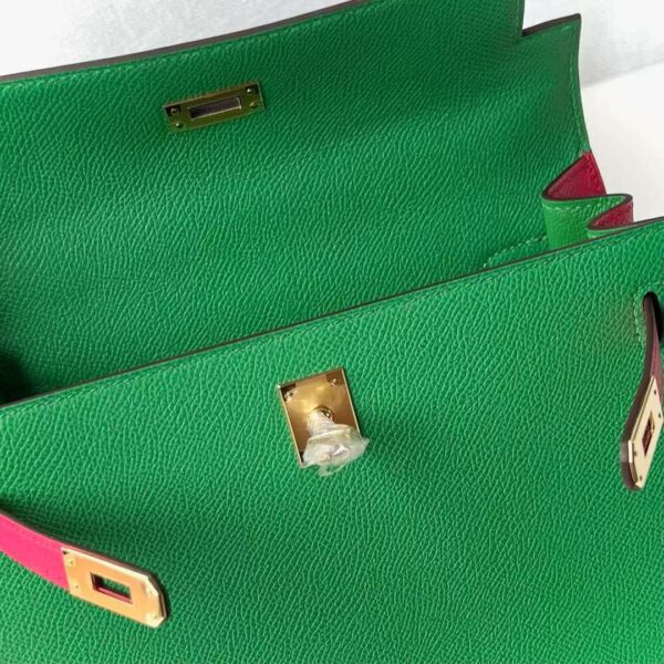 mmexport1715680047115 DDMode Kelly Epsom 1L Bright Green & 0D Rose Pink Gold Hardware 25cm Full Handmade Ghw