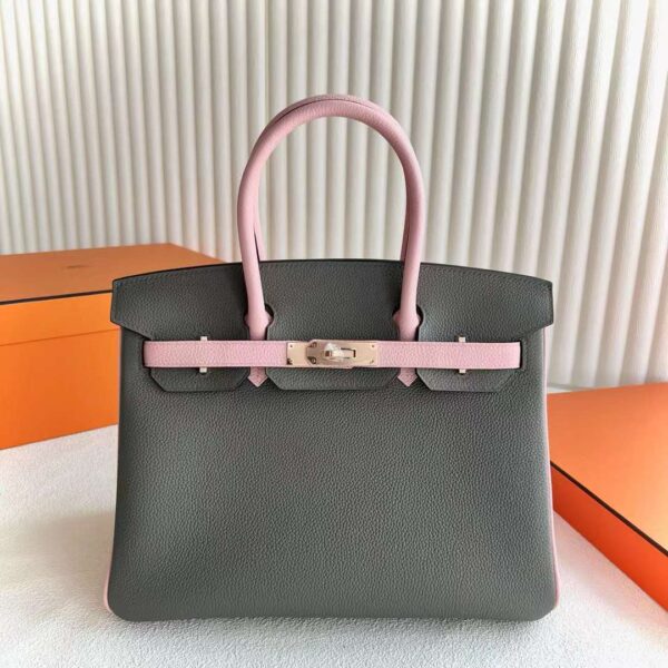 mmexport1716170540033-1 DDMode Birkin Togo 0L Gray & 3Q New Pink Rose Gold Hardware 30cm Full Handmade Rghw
