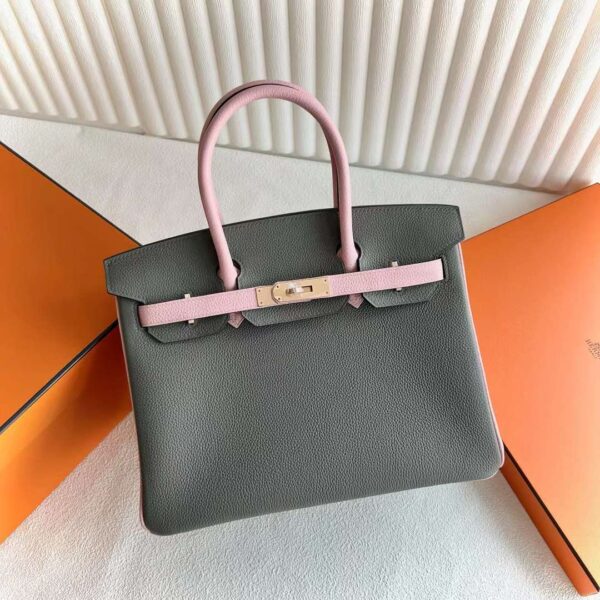 mmexport1716170541470 DDMode Birkin Togo 0L Gray & 3Q New Pink Rose Gold Hardware 30cm Full Handmade Rghw