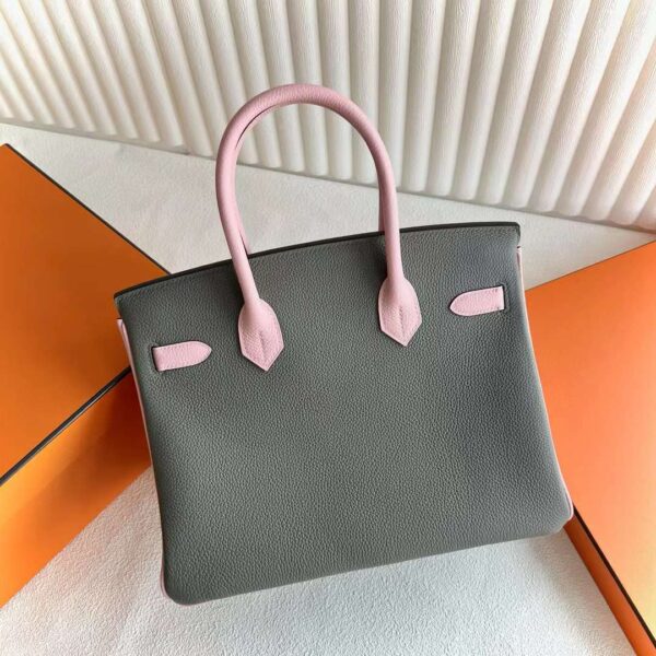 mmexport1716170546110 DDMode Birkin Togo 0L Gray & 3Q New Pink Rose Gold Hardware 30cm Full Handmade Rghw