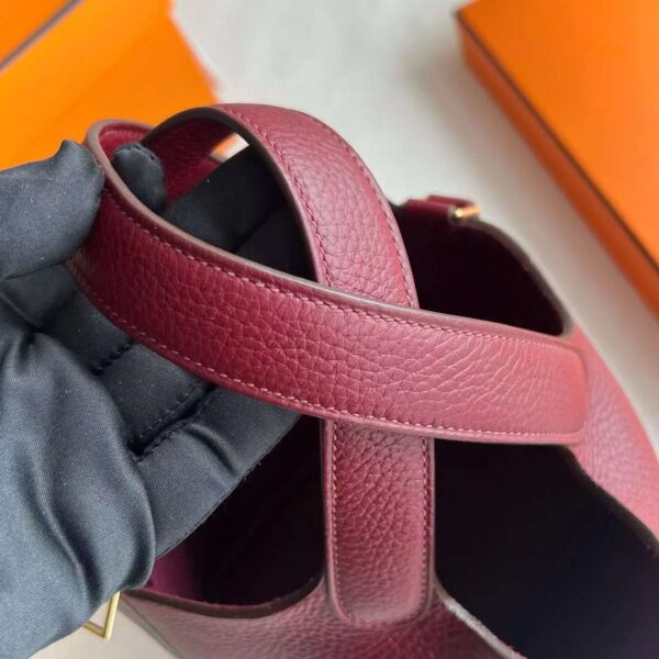 mmexport1716860398261 DDMode Reddit Picotin Clemence Ck55 Bordeaux red Gold Hardware 18cm Full Handmade Ghw