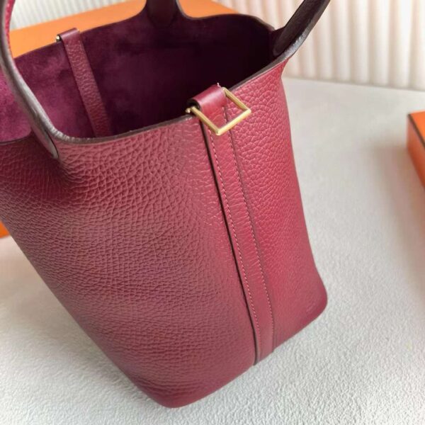 mmexport1716860403218 DDMode Reddit Picotin Clemence Ck55 Bordeaux red Gold Hardware 18cm Full Handmade Ghw