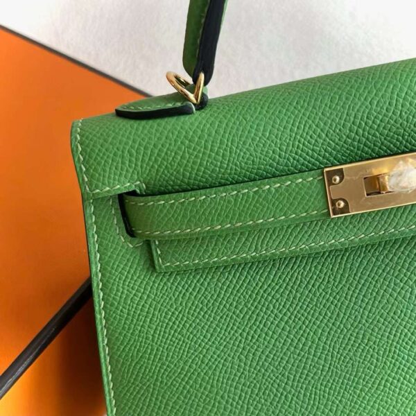 mmexport1717237118505 DDMode Mini Kelly Epsom A8 Grass green Gold Hardware 19cm Full Handmade Ghw